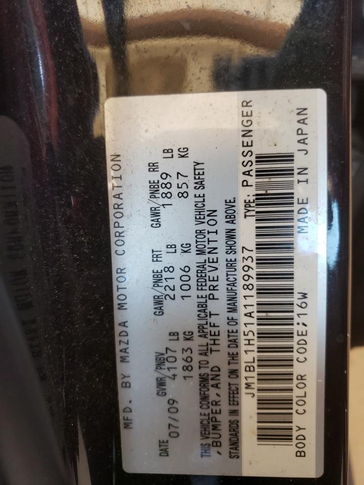 Photo 10 from auction – 2010 MAZDA 3 S with VIN JM1BL1H51A1189937