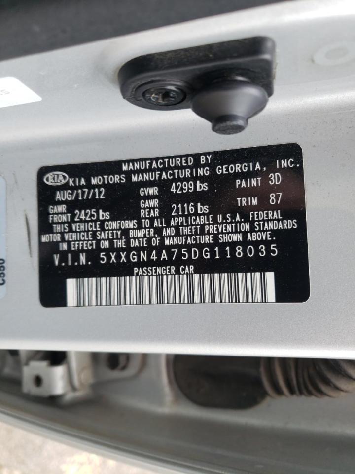 Photo 10 from auction – 2013 KIA OPTIMA EX with VIN 5XXGN4A75DG118035
