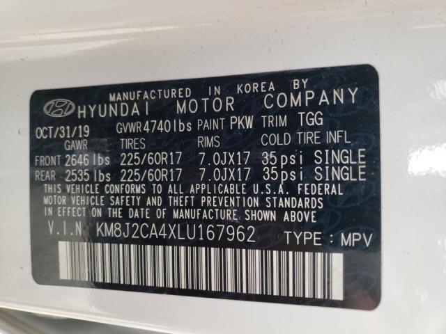 Photo 10 from auction – 2020 HYUNDAI TUCSON SE with VIN KM8J2CA4XLU167962