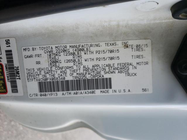 Photo 10 from auction – 2015 TOYOTA TACOMA ACC with VIN 5TFTX4CN0FX068340