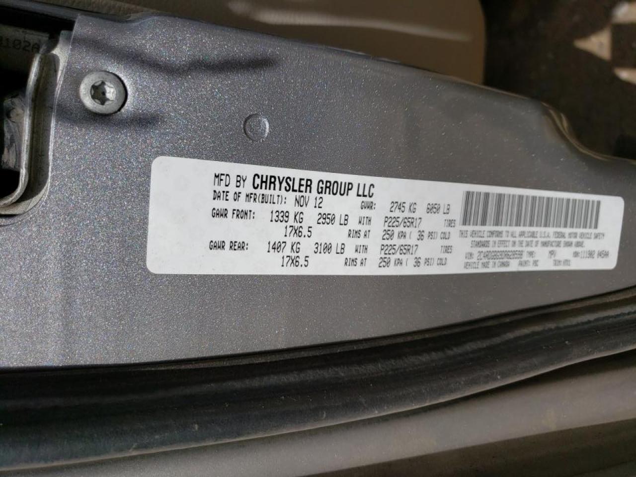 Photo 10 from auction – 2013 DODGE GRAND CARA with VIN 2C4RDGBG9DR628598
