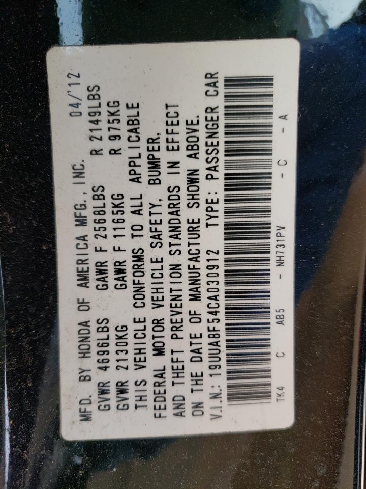 Photo 10 from auction – 2012 ACURA TL with VIN 19UUA8F54CA030912