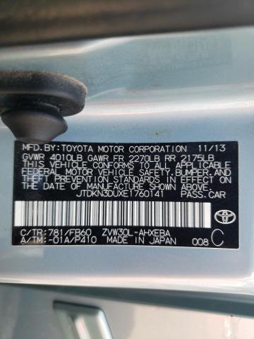 Photo 10 from auction – 2014 TOYOTA PRIUS with VIN JTDKN3DUXE1760141
