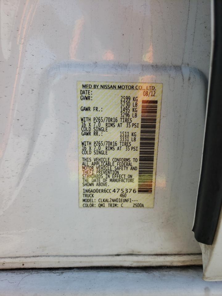 Photo 10 from auction – 2012 NISSAN FRONTIER S with VIN 1N6AD0ER6CC475376