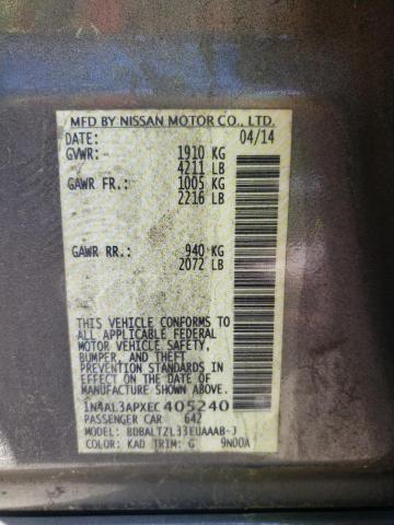 Photo 10 from auction – 2014 NISSAN ALTIMA 2.5 with VIN 1N4AL3APXEC405240