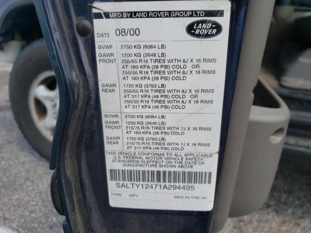 Photo 10 from auction – 2001 LAND ROVER DISCOVERY with VIN SALTY12471A294495