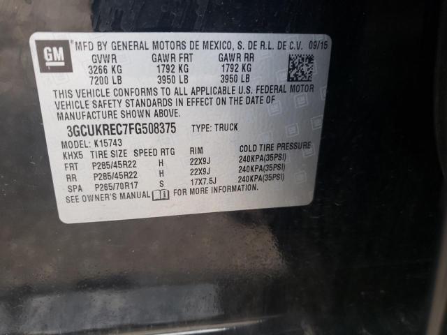Photo 10 from auction – 2015 CHEVROLET SILVERADO with VIN 3GCUKREC7FG508375