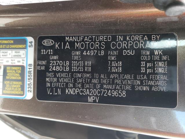 Photo 10 from auction – 2012 KIA SPORTAGE E with VIN KNDPC3A20C7249658