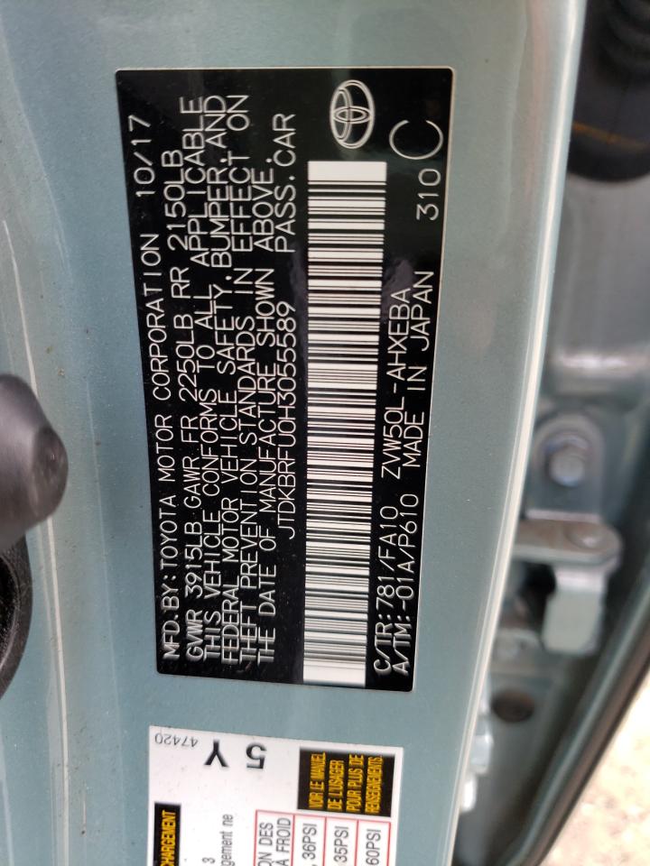 Photo 10 from auction – 2017 TOYOTA PRIUS with VIN JTDKBRFU0H3055589