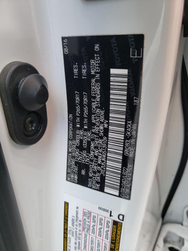 Photo 10 from auction – 2016 TOYOTA 4RUNNER SR with VIN JTEZU5JR4G5139109