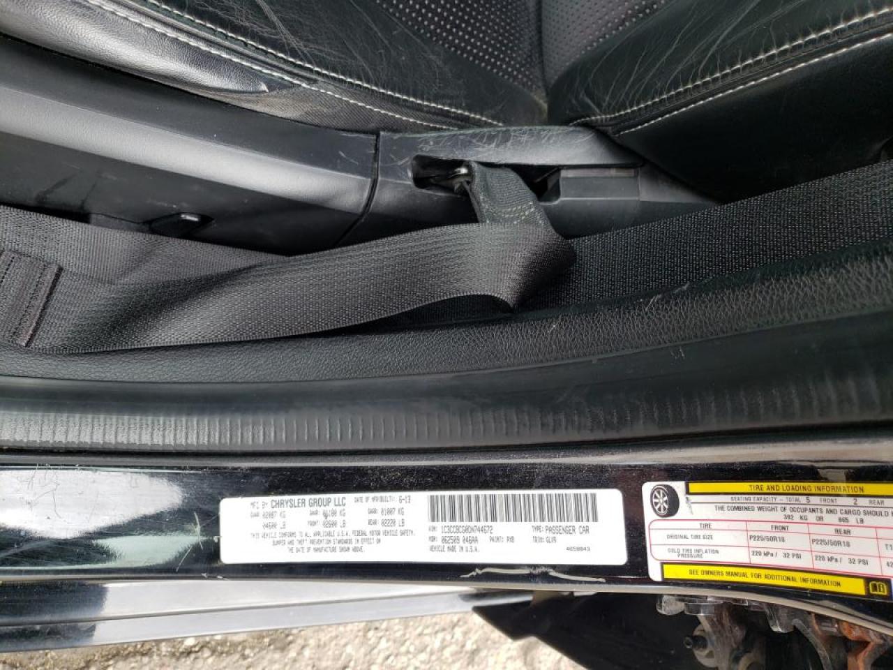 Photo 10 from auction – 2013 CHRYSLER 200 LIMITE with VIN 1C3CCBCG0DN744672