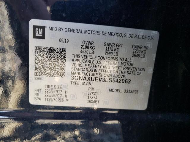 Photo 10 from auction – 2020 CHEVROLET EQUINOX LT with VIN 3GNAXUEV3LS542063