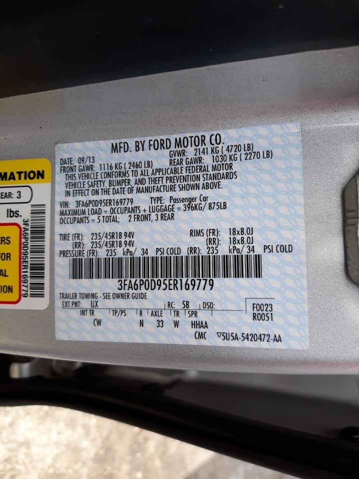 Photo 10 from auction – 2014 FORD FUSION TIT with VIN 3FA6P0D95ER169779