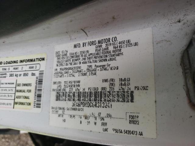 Photo 10 from auction – 2016 FORD FUSION SE with VIN 3FA6P0HD0GR313241