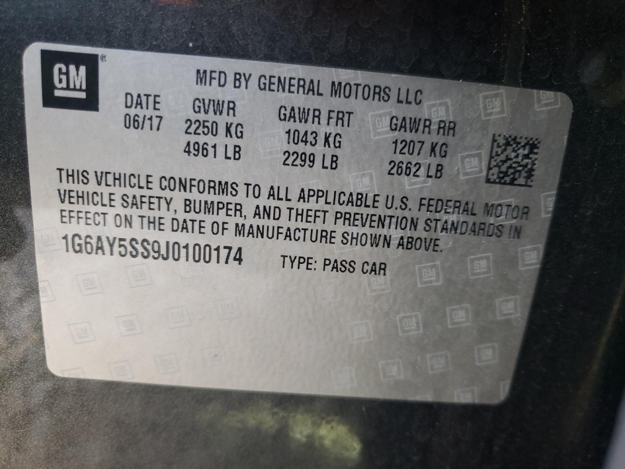 Photo 10 from auction – 2018 CADILLAC CTS PREMIU with VIN 1G6AY5SS9J0100174