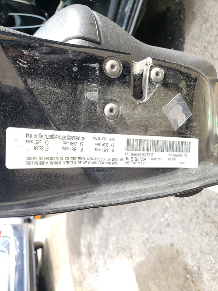Photo 10 from auction – 2005 DODGE NEON SXT with VIN 1B3ES56C45D239938