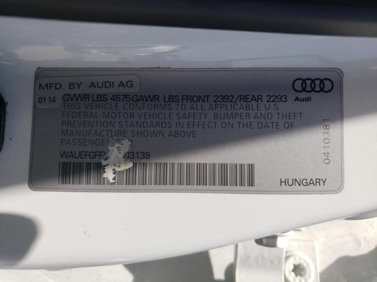 Photo 10 from auction – 2015 AUDI A3 PREMIUM with VIN WAUEFGFFXF1003139