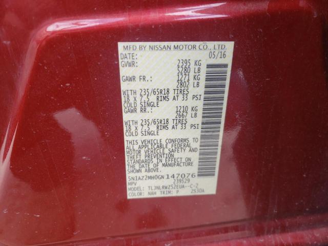 Photo 10 from auction – 2016 NISSAN MURANO S with VIN 5N1AZ2MH0GN147076