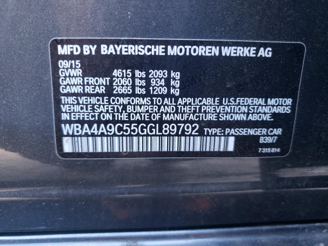 Photo 10 from auction – 2016 BMW 428 I GRAN with VIN WBA4A9C55GGL89792