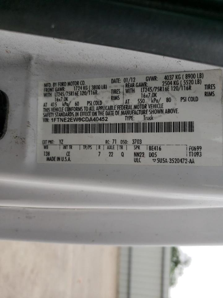 Photo 10 from auction – 2012 FORD ECONOLINE with VIN 1FTNE2EW6CDA40452