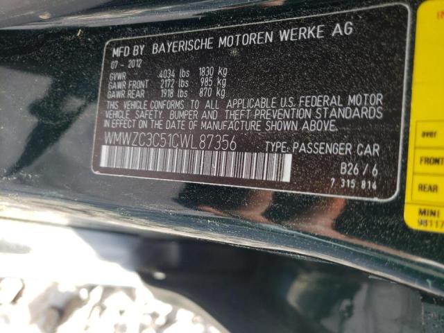 Photo 10 from auction – 2012 MINI COOPER S C with VIN WMWZC3C51CWL87356