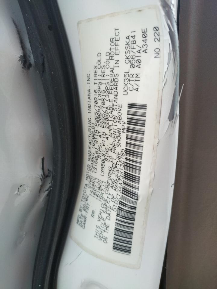 Photo 10 from auction – 2003 TOYOTA SEQUOIA SR with VIN 5TDZT34A73S138705
