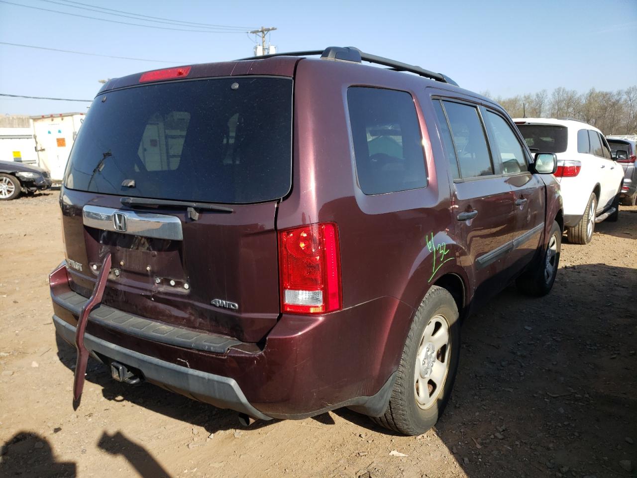 Photo 4 from auction – 2009 HONDA PILOT LX with VIN 5FNYF48299B054846
