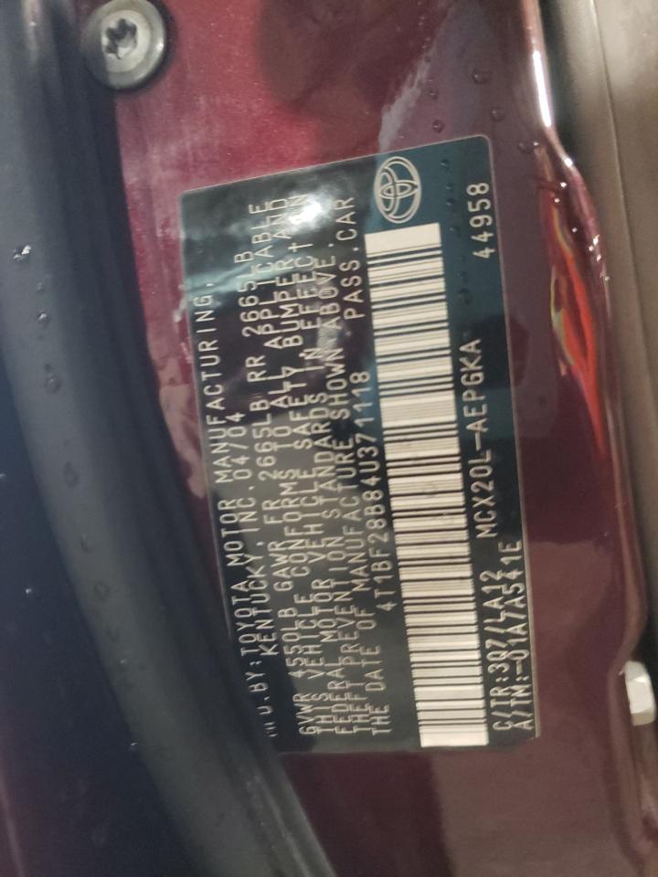 Photo 10 from auction – 2004 TOYOTA AVALON XLS with VIN 4T1BF28B84U371118