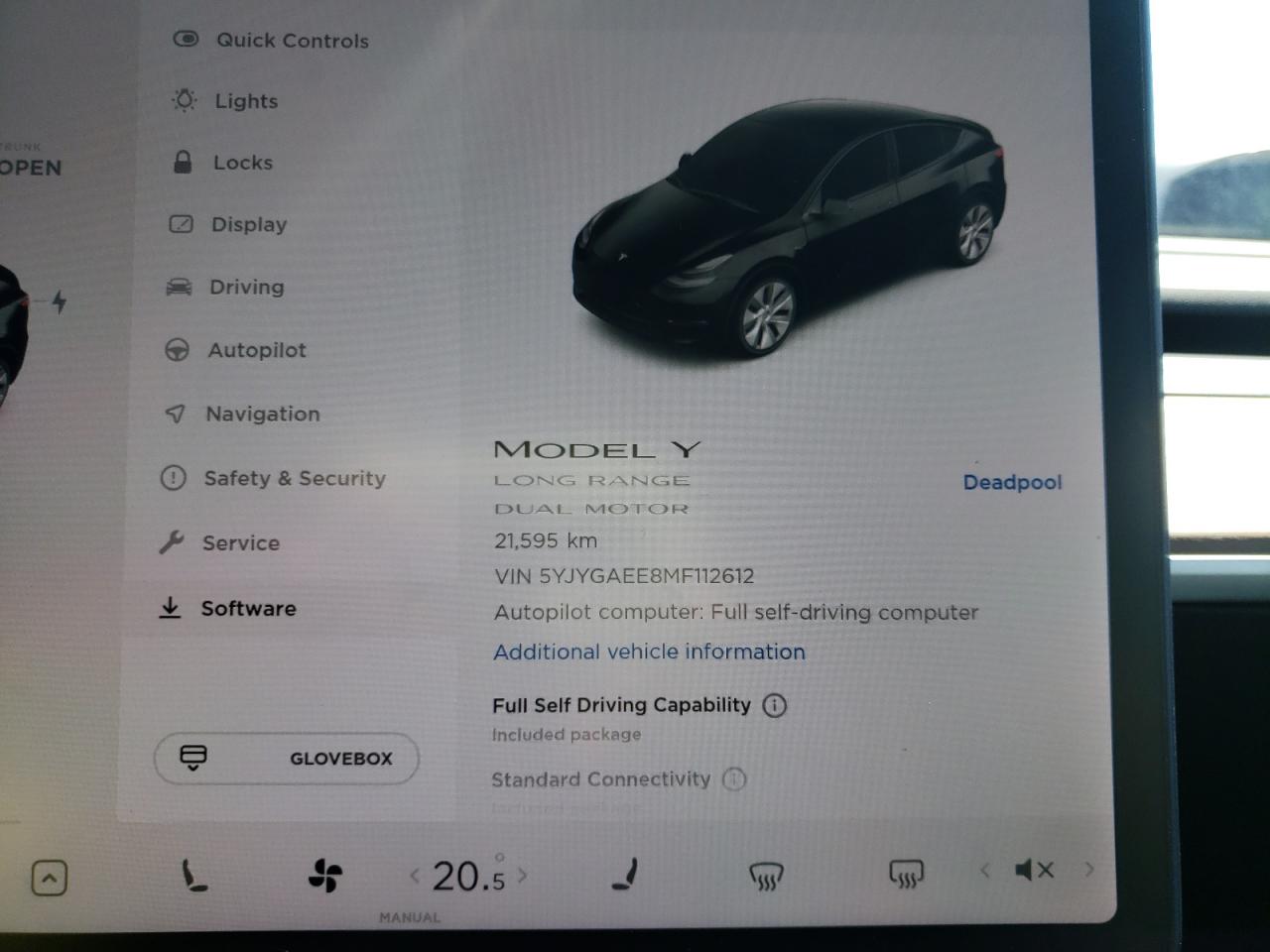 Photo 8 from auction – 2021 TESLA MODEL Y with VIN 5YJYGAEE8MF112612