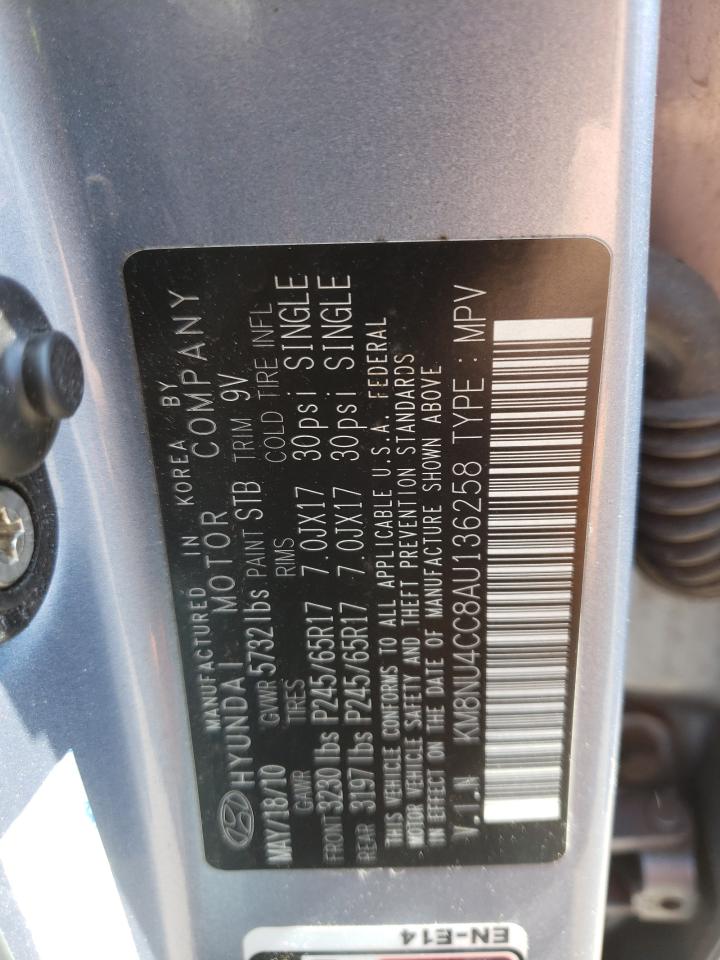Photo 10 from auction – 2010 HYUNDAI VERACRUZ G with VIN KM8NU4CC8AU136258