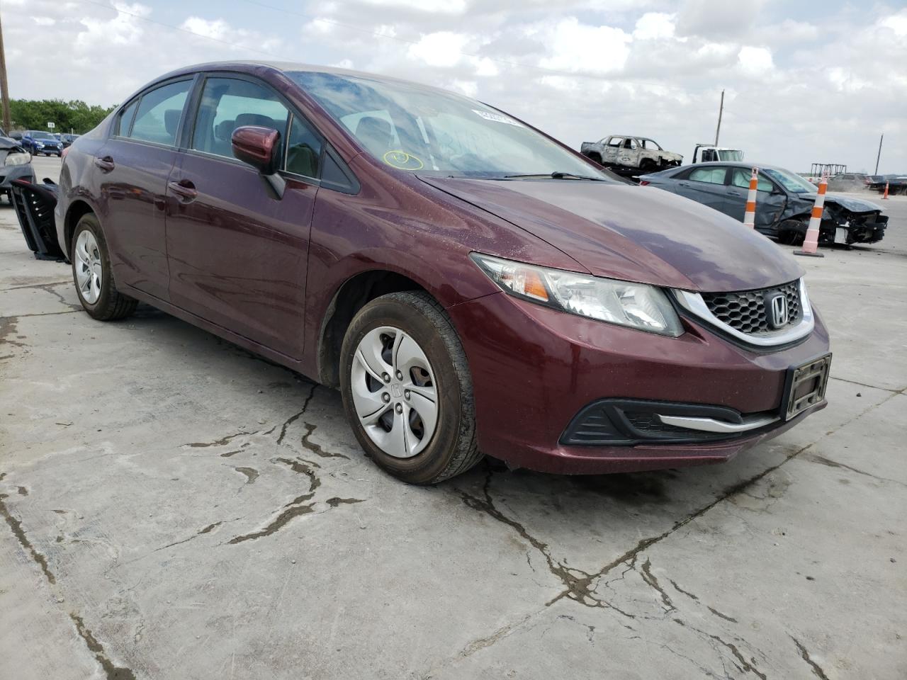 HONDA CIVIC LX 2014 with VIN 19XFB2F50EE053332 - Photo from auction