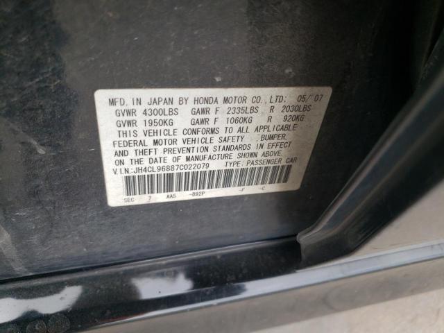 Photo 10 from auction – 2007 ACURA TSX with VIN JH4CL96887C022079