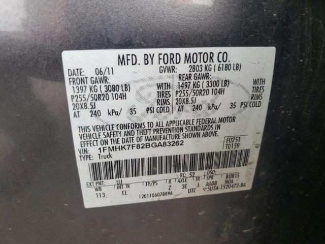Photo 10 from auction – 2011 FORD EXPLORER L with VIN 1FMHK7F82BGA83262
