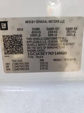 Photo 10 from auction – 2019 CHEVROLET SILVERADO with VIN 1GC1KSEY7KF149689
