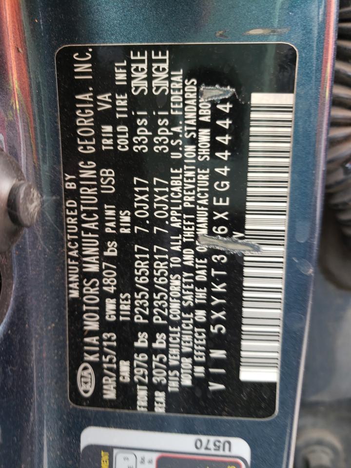 Photo 10 from auction – 2014 KIA SORENTO with VIN 5XYKT3A6XEG444444