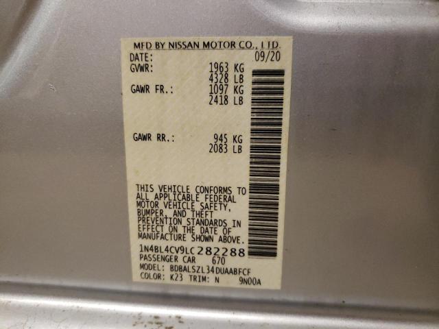 Photo 10 from auction – 2020 NISSAN ALTIMA SR with VIN 1N4BL4CV9LC282288