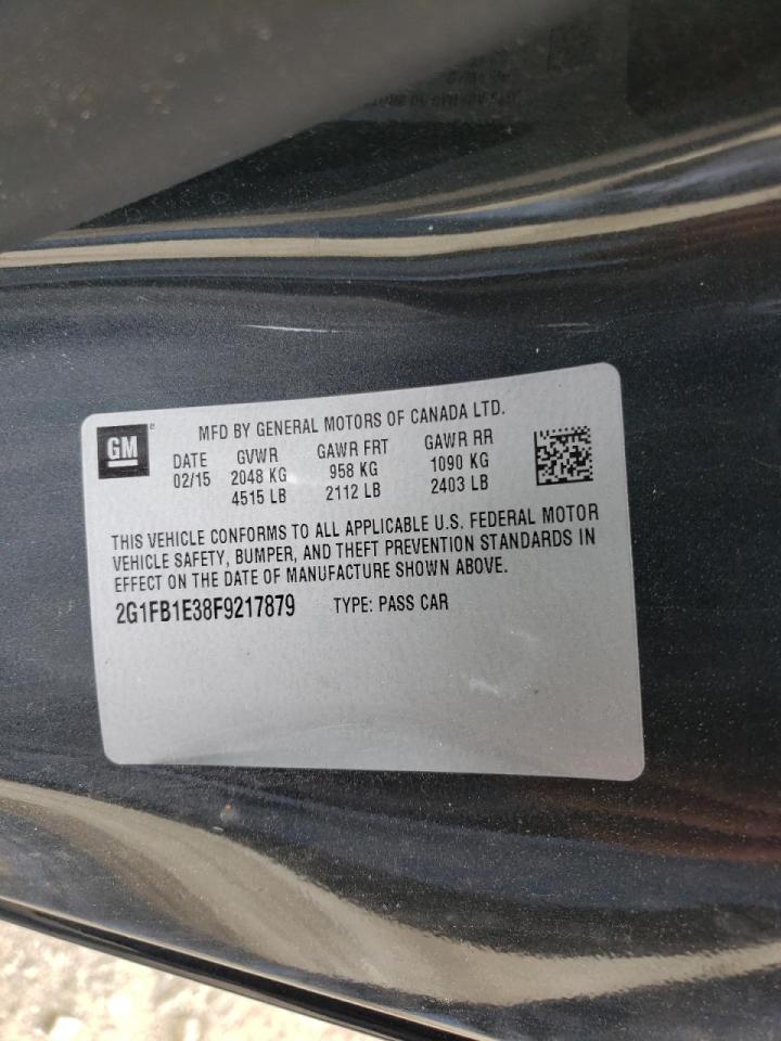 Photo 10 from auction – 2015 CHEVROLET CAMARO LS with VIN 2G1FB1E38F9217879