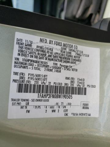Photo 10 from auction – 2011 FORD FOCUS SE with VIN 1FAHP3FN0BW190505