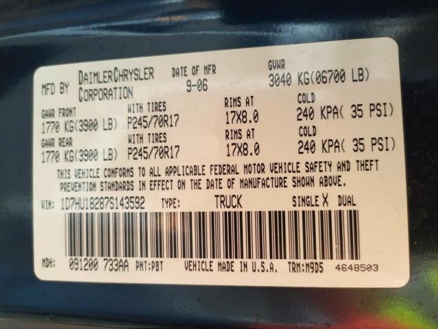 Photo 10 from auction – 2007 DODGE RAM 1500 S with VIN 1D7HU18287S143592