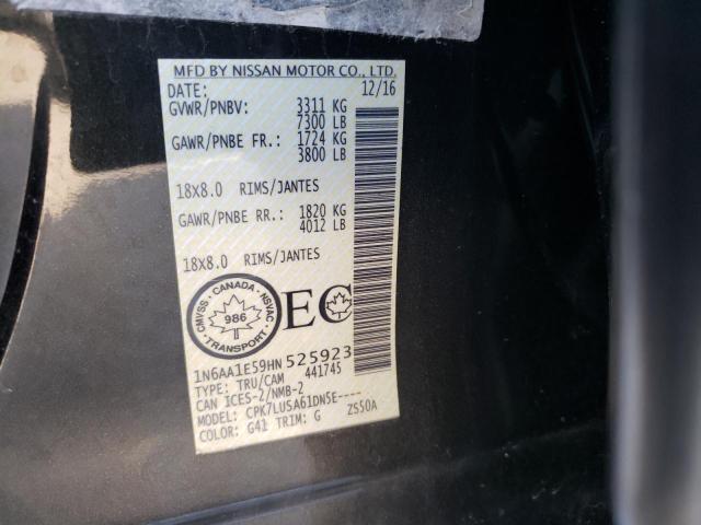 Photo 10 from auction – 2017 NISSAN TITAN SV with VIN 1N6AA1E59HN525923