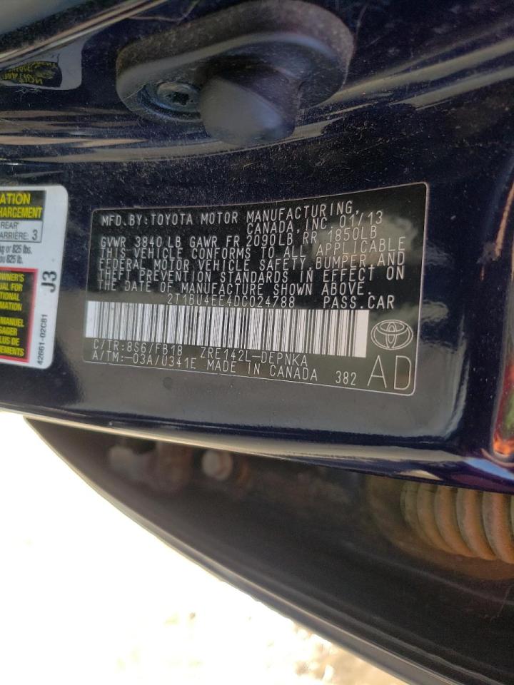 Photo 10 from auction – 2013 TOYOTA COROLLA BA with VIN 2T1BU4EE4DC024788