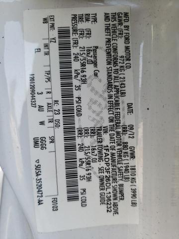 Photo 10 from auction – 2013 FORD FOCUS SE with VIN 1FADP3F26DL136232