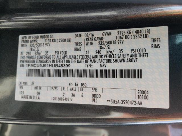 Photo 10 from auction – 2017 FORD ESCAPE TIT with VIN 1FMCU9J91HUB48399