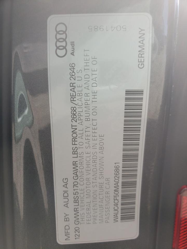 Photo 10 from auction – 2021 AUDI S5 PREMIUM with VIN WAUC4CF50MA026861