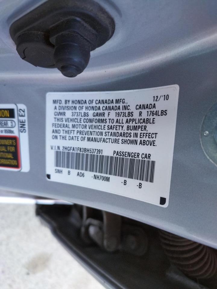 Photo 10 from auction – 2011 HONDA CIVIC EX with VIN 2HGFA1F83BH537391