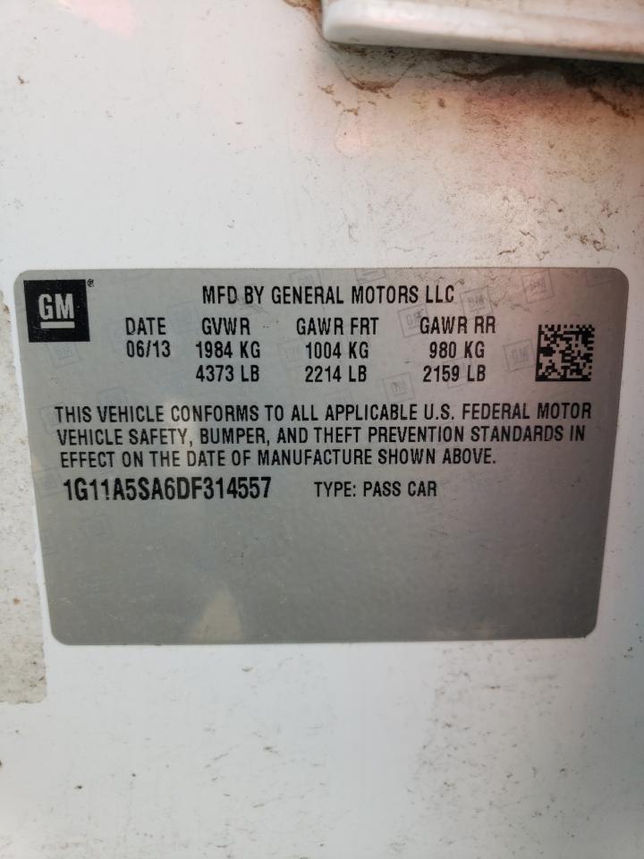 Photo 10 from auction – 2013 CHEVROLET MALIBU LS with VIN 1G11A5SA6DF314557