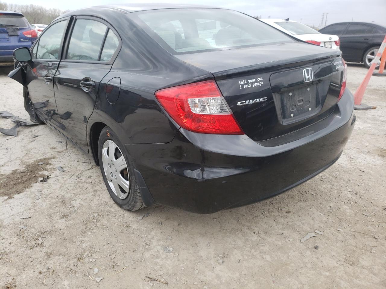Photo 3 from auction – 2012 HONDA CIVIC LX with VIN 19XFB2F5XCE105398