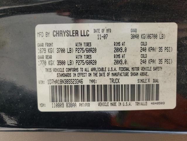 Photo 10 from auction – 2008 DODGE RAM 1500 S with VIN 1D7HA18N38S523346