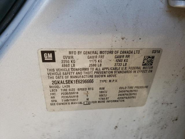 Photo 10 from auction – 2014 GMC TERRAIN SL with VIN 2GKALSEK1E6296666