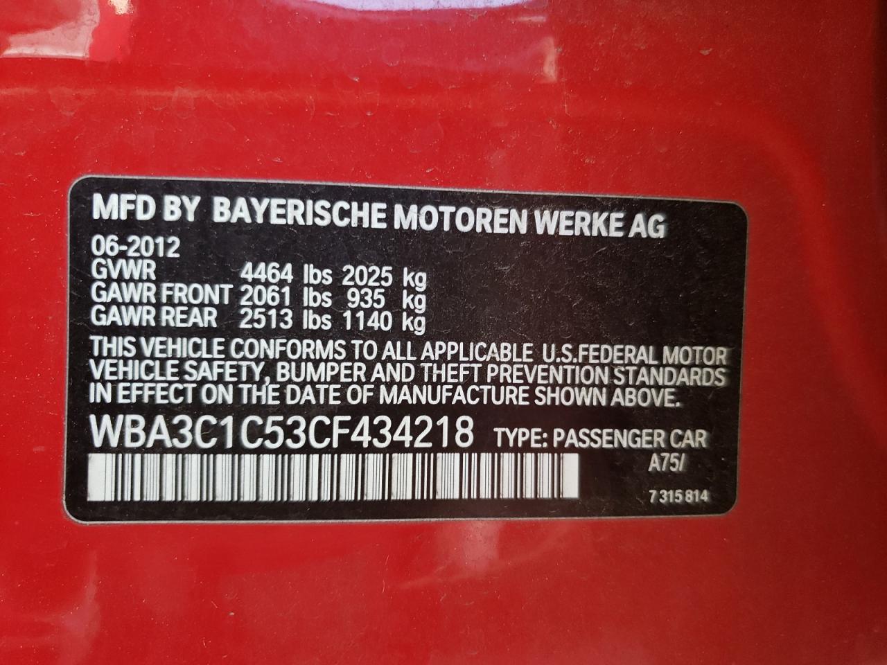 Zdjęcie 10 z aukcji – 2012 BMW 328 I SULE z VIN WBA3C1C53CF434218